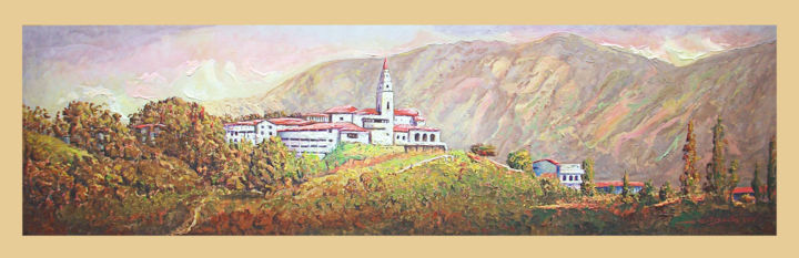 Painting titled "cerro monserrate en…" by Cañizales, Original Artwork, Acrylic