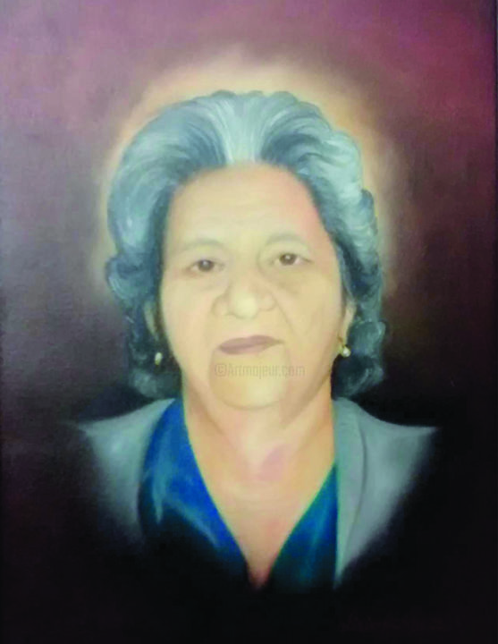 Painting titled "abuelita-rosa.jpg" by Alirio Fonseca Alvarez, Original Artwork, Oil