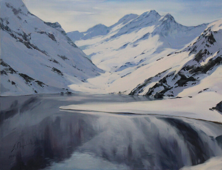 Peinture intitulée "Silver of winter" par Alisa Onipchenko-Cherniakovska, Œuvre d'art originale, Huile