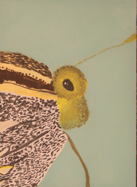 Painting titled "butterfly half-face" by Alisa Vorobyeva, Original Artwork