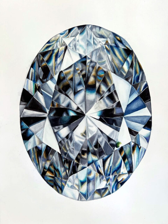 Malerei mit dem Titel "Diamond" von Alisa Vovk, Original-Kunstwerk, Aquarell