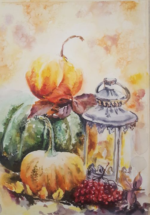 Painting titled "Мои  акварели" by Natali Didukh, Original Artwork, Watercolor