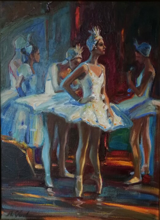 Malerei mit dem Titel "Scene from ballet N…" von Alisa Gibet, Original-Kunstwerk, Öl