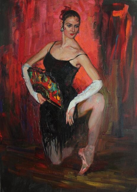 Peinture intitulée ""Carmen"oil on canv…" par Alisa Gibet, Œuvre d'art originale, Huile