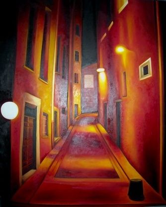 Peinture intitulée "Ruelle" par Alissa, Œuvre d'art originale,