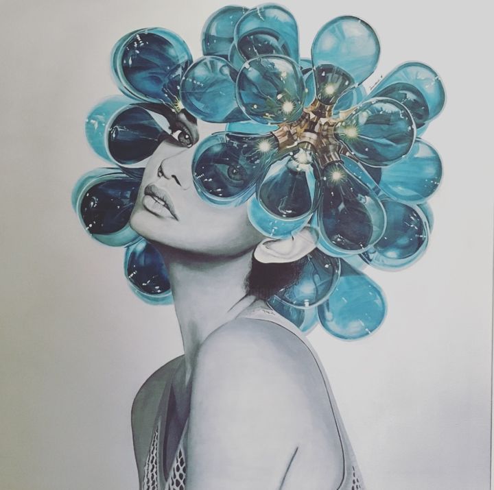 Painting titled "Lunna" by Alisa Iamandi, Original Art, Acrylic