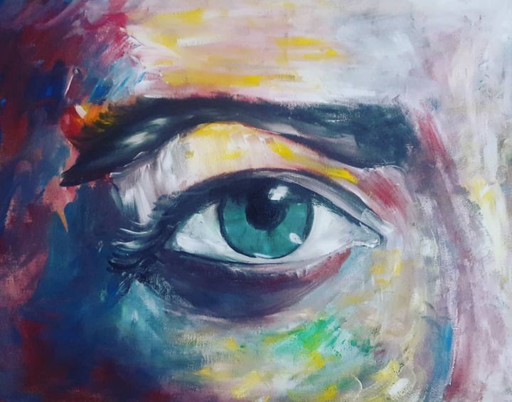 Peinture intitulée "Portret" par Ali Ucar, Œuvre d'art originale, Acrylique