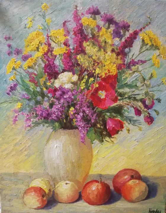 Картина под названием ""Краски лета"" - Almira Krechetova, Подлинное произведение искусства, Масло Установлен на Деревянная…