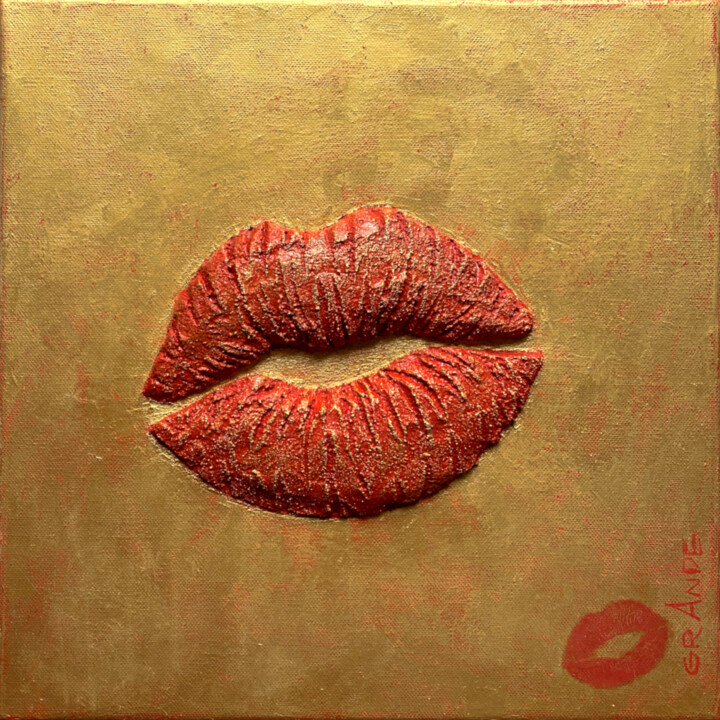Sculpture titled "PASSION KISS" by Alla Grande, Original Artwork, Stone Mounted on Other rigid panel