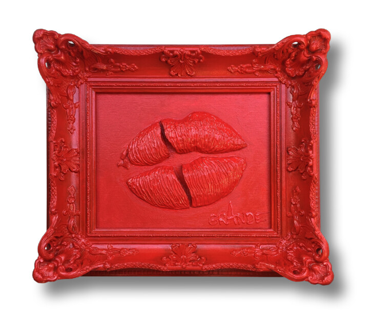 Sculpture titled "UNREALIZED KISS" by Alla Grande, Original Artwork, Cement