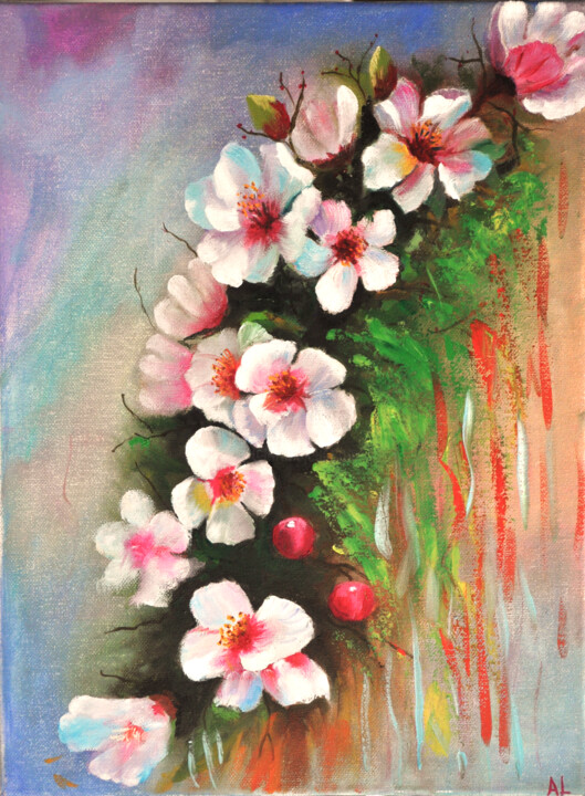 Картина под названием "spring bloom" - Alla Landenband, Подлинное произведение искусства, Масло