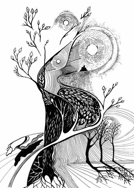 Рисунок под названием "Дерево" - Алла Марковская, Подлинное произведение искусства
