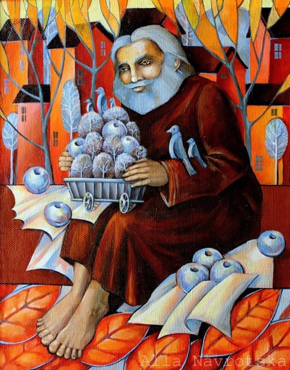Painting titled "The doctor Dutka gr…" by Alla Navrotska, Original Artwork, Oil