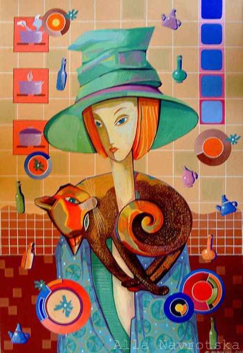 Painting titled "Lady from Amsterdam" by Alla Navrotska, Original Artwork, Gouache