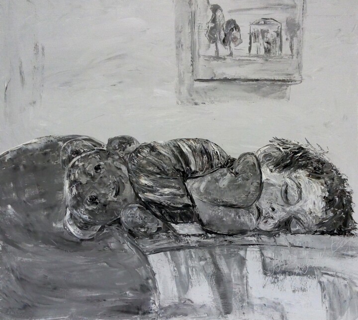 Ζωγραφική με τίτλο "Dream" από Alla Ronikier, Αυθεντικά έργα τέχνης, Λάδι Τοποθετήθηκε στο Ξύλινο φορείο σκελετό
