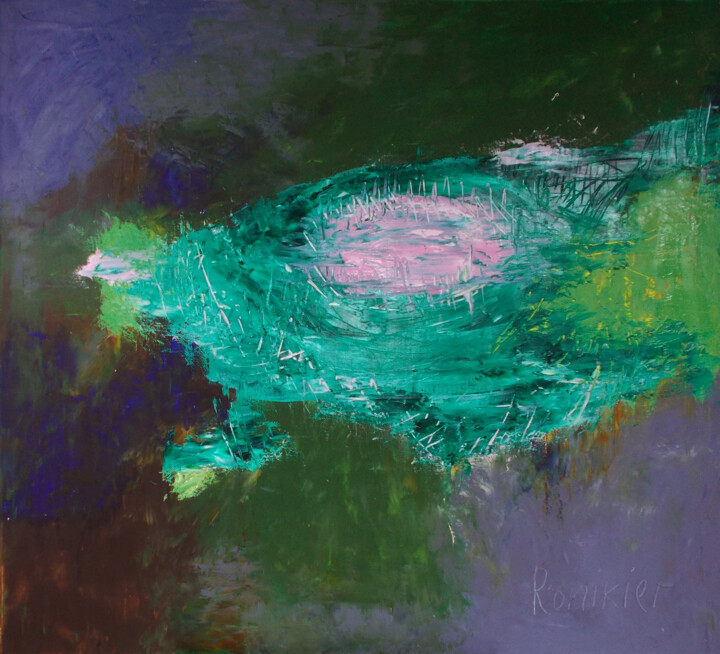 Картина под названием "Lake view that does…" - Alla Ronikier, Подлинное произведение искусства, Масло Установлен на Деревянн…