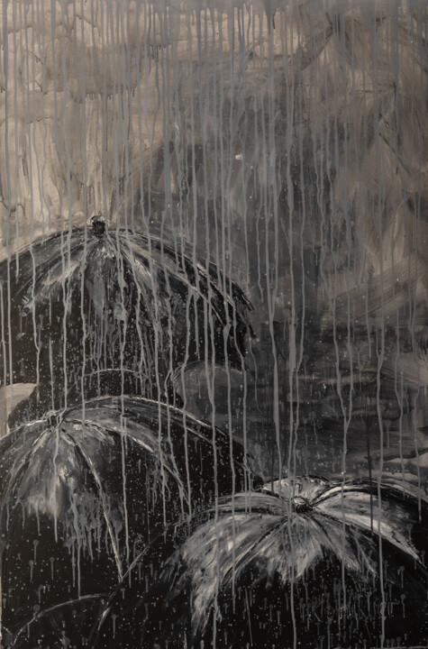 「Rain」というタイトルの絵画 Alla Ronikierによって, オリジナルのアートワーク, オイル
