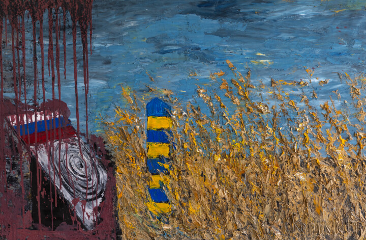 「Ukraine. No comment…」というタイトルの絵画 Alla Ronikierによって, オリジナルのアートワーク, オイル