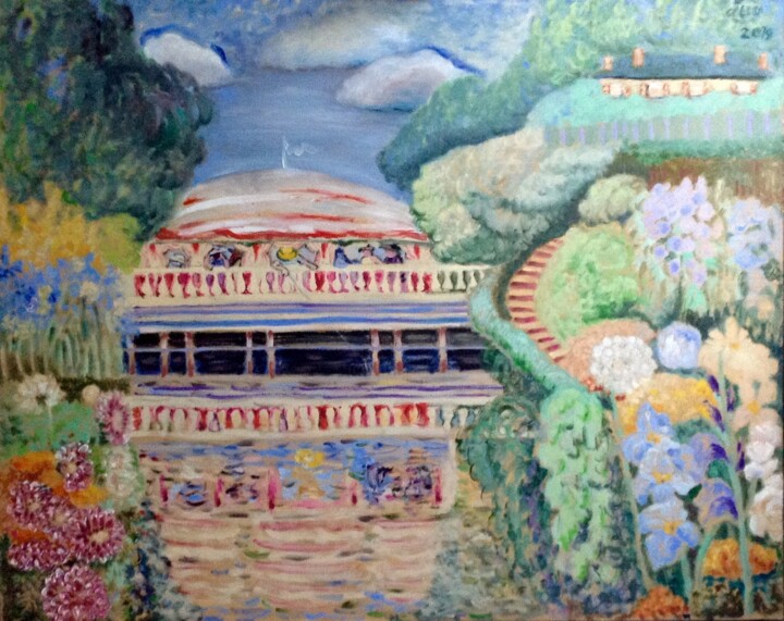 Painting titled "Цветы на берегу пру…" by Alla Senatorova, Original Artwork, Oil