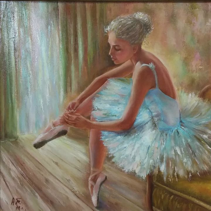 Painting titled "Ballet danser/ Бале…" by Alla Tatarinova, Original Artwork, Oil