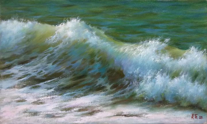 Картина под названием "Wave / Волна" - Alla Tatarinova, Подлинное произведение искусства, Масло