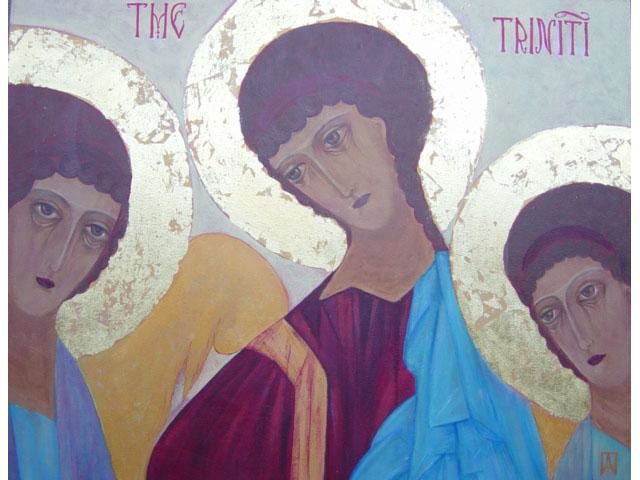 Painting titled "The Trinity" by Alla Poniatovska, Original Artwork