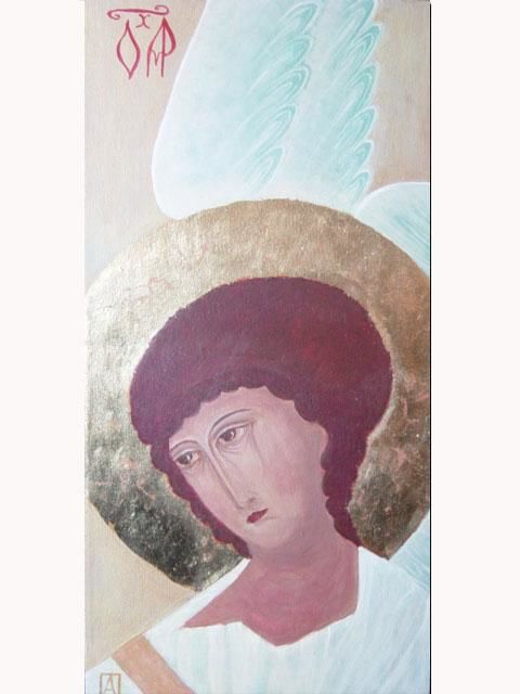 Painting titled "Angel II" by Alla Poniatovska, Original Artwork