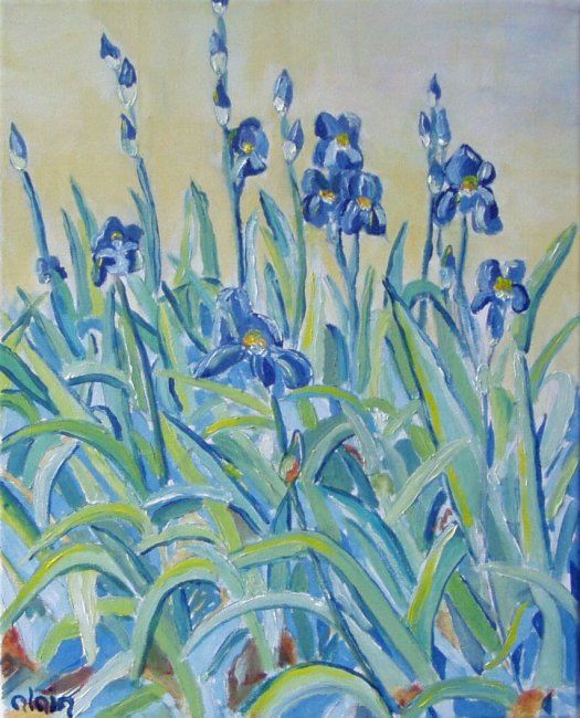 Peinture intitulée "iris" par Allain, Œuvre d'art originale