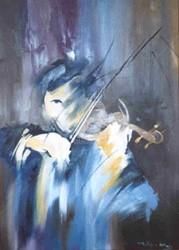 Peinture intitulée "oeil de violon" par Allais Rabeux, Œuvre d'art originale, Huile