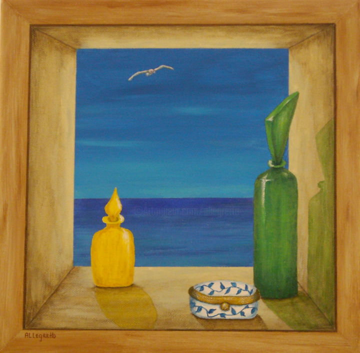 Painting titled "Kona View 2" by Allegretto, Original Artwork, Acrylic