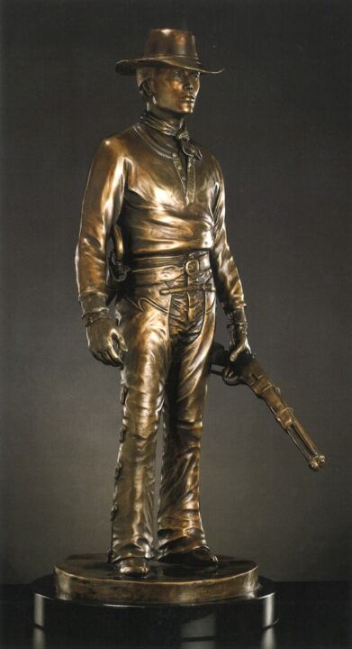 Sculpture titled "Desperado" by Allen Auwae, Original Artwork, Bronze