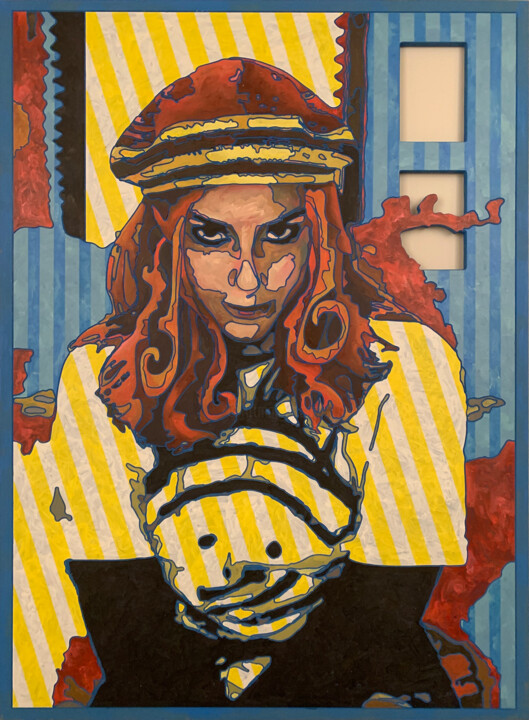 Картина под названием "She Wore Lemon" - Allen Halsey Halsey, Подлинное произведение искусства, Акрил