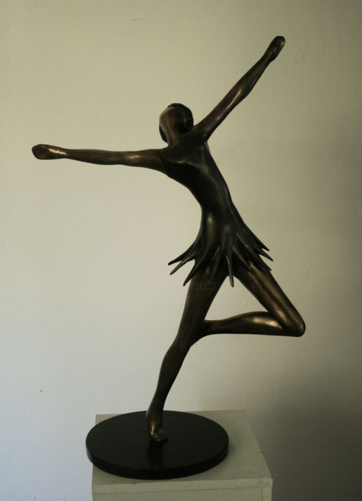 Sculpture intitulée "Ballerina taking off" par Ypym Shystyq, Œuvre d'art originale, Métaux