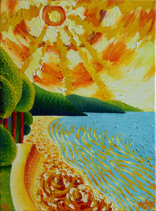 Painting titled "Magic of Sun" by Allians, Original Artwork, Oil