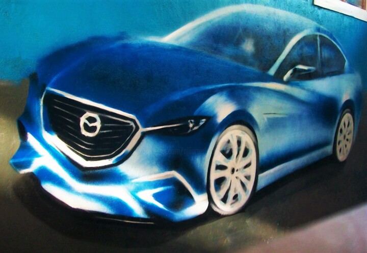 Painting titled "Mazda" by Allians, Original Artwork, Spray paint