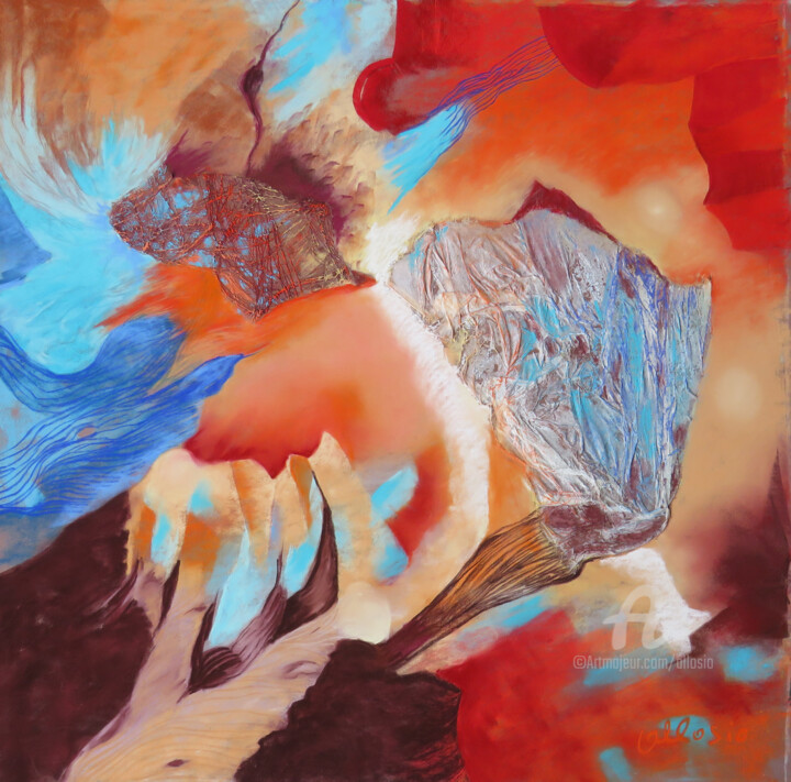 Peinture intitulée "Incandescence" par Claudette Allosio, Œuvre d'art originale, Pastel