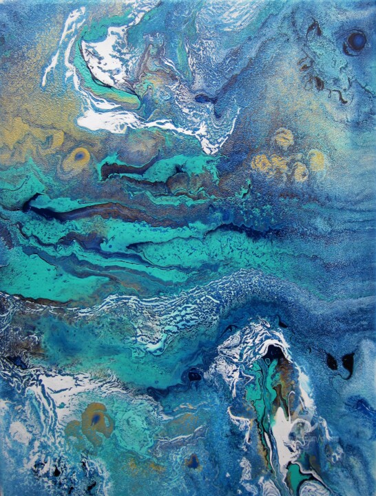 Peinture intitulée "Rêve bleu" par Claudette Allosio, Œuvre d'art originale, Acrylique