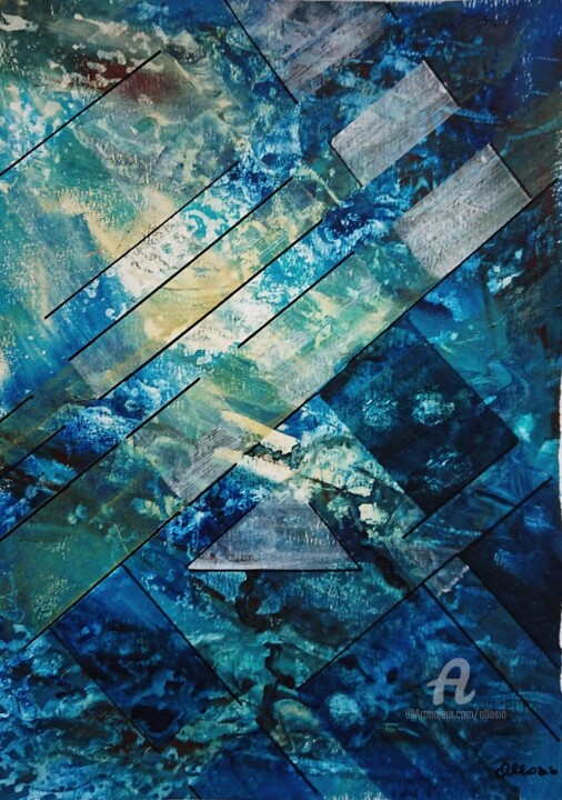 Malarstwo zatytułowany „Rythmes and blues” autorstwa Claudette Allosio, Oryginalna praca, Akryl