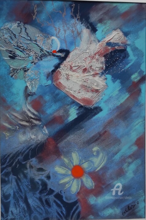Pintura intitulada "Eclat céleste" por Claudette Allosio, Obras de arte originais, Pastel