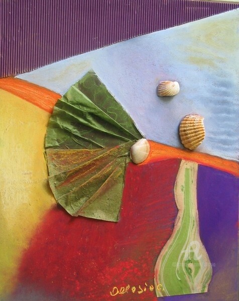 Malerei mit dem Titel "coquillages3 #artis…" von Claudette Allosio, Original-Kunstwerk, Pastell