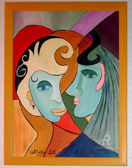 Pintura intitulada "women" por Claudette Allosio, Obras de arte originais
