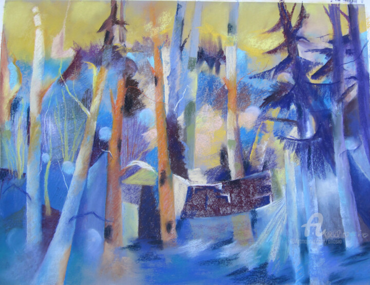 Ombres Et Lumière En Foret, Peinture par Claudette Allosio Artmajeur