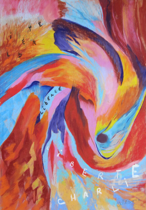 Painting titled "Liberté" by Claudette Allosio, Original Artwork, Pastel