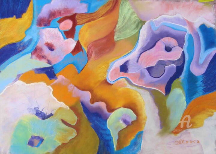 Painting titled "evasion.jpg" by Claudette Allosio, Original Artwork, Pastel