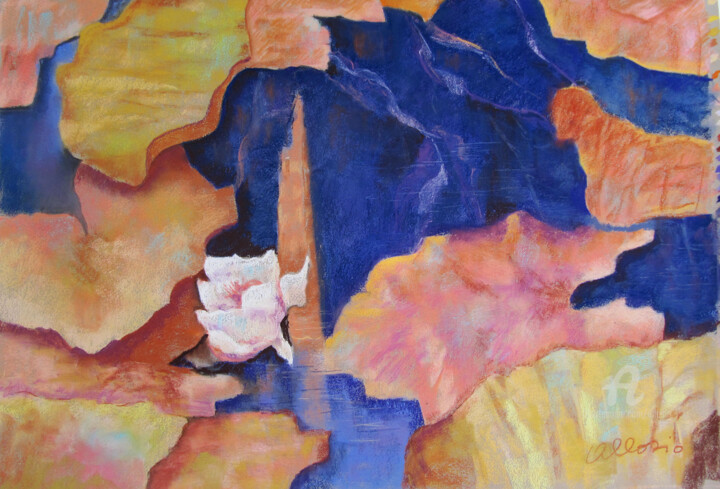 Painting titled "Tectonique" by Claudette Allosio, Original Artwork, Pastel