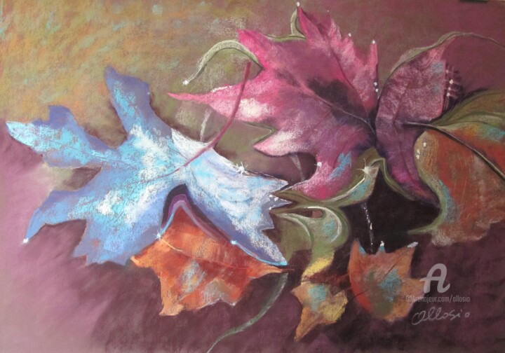 Peinture intitulée "magie-de-l-automne-…" par Claudette Allosio, Œuvre d'art originale, Pastel
