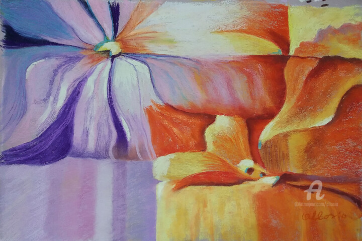 Painting titled "Moment de déstructu…" by Claudette Allosio, Original Artwork, Pastel