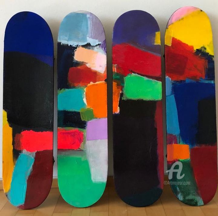 Malerei mit dem Titel "360 grad in colors" von Alma Göring, Original-Kunstwerk, Acryl