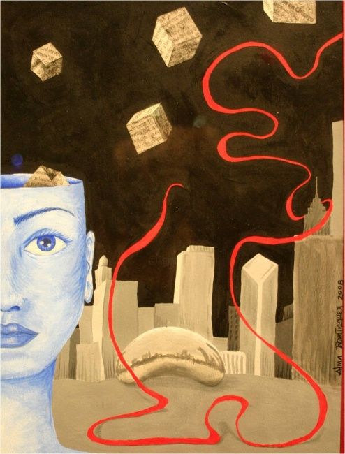 Peinture intitulée "Chicago" par Alma Domínguez, Œuvre d'art originale,