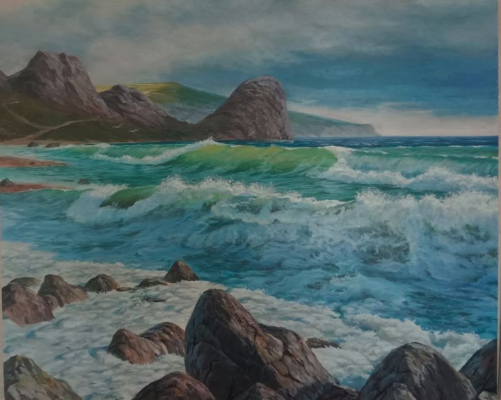 Картина под названием "Морской пейзаж" - Дмитрий Осипенко, Подлинное произведение искусства, Масло